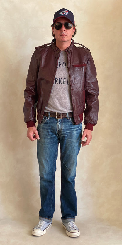 Vintage 80s Leather Jacket Size 38 US (48 EU) | Classic Retro Fashion-AJ357 Studio