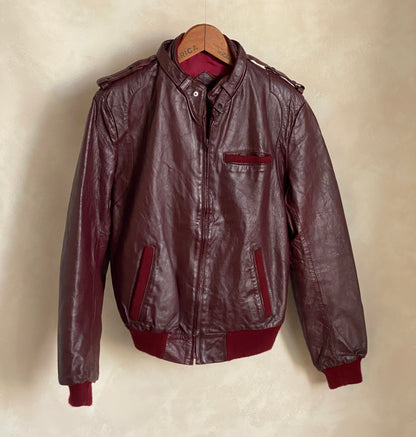 Vintage 80s Leather Jacket Size 38 US (48 EU) | Classic Retro Fashion-AJ357 Studio