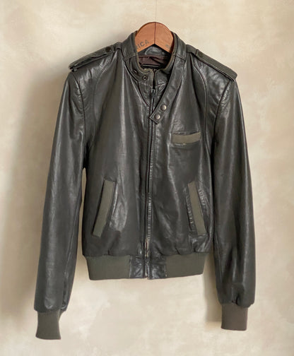 80s Vintage Leather Jacket | Size 38US (48EU) | Retro Fashion Statement-AJ357 Studio