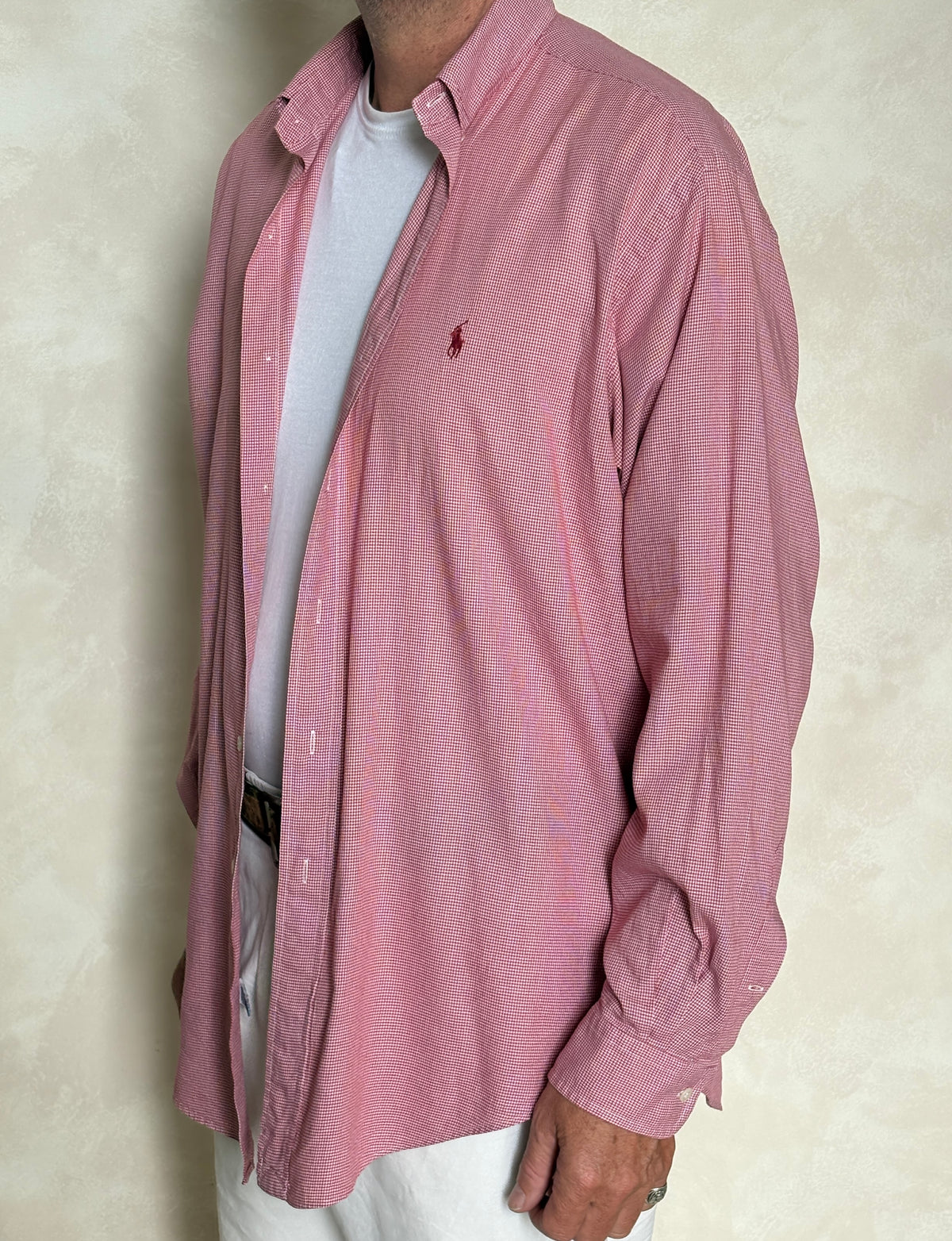 Vintage Ralph Lauren Yarmouth Houndstooth Shirt — Soft Cotton — Size 16/34-35