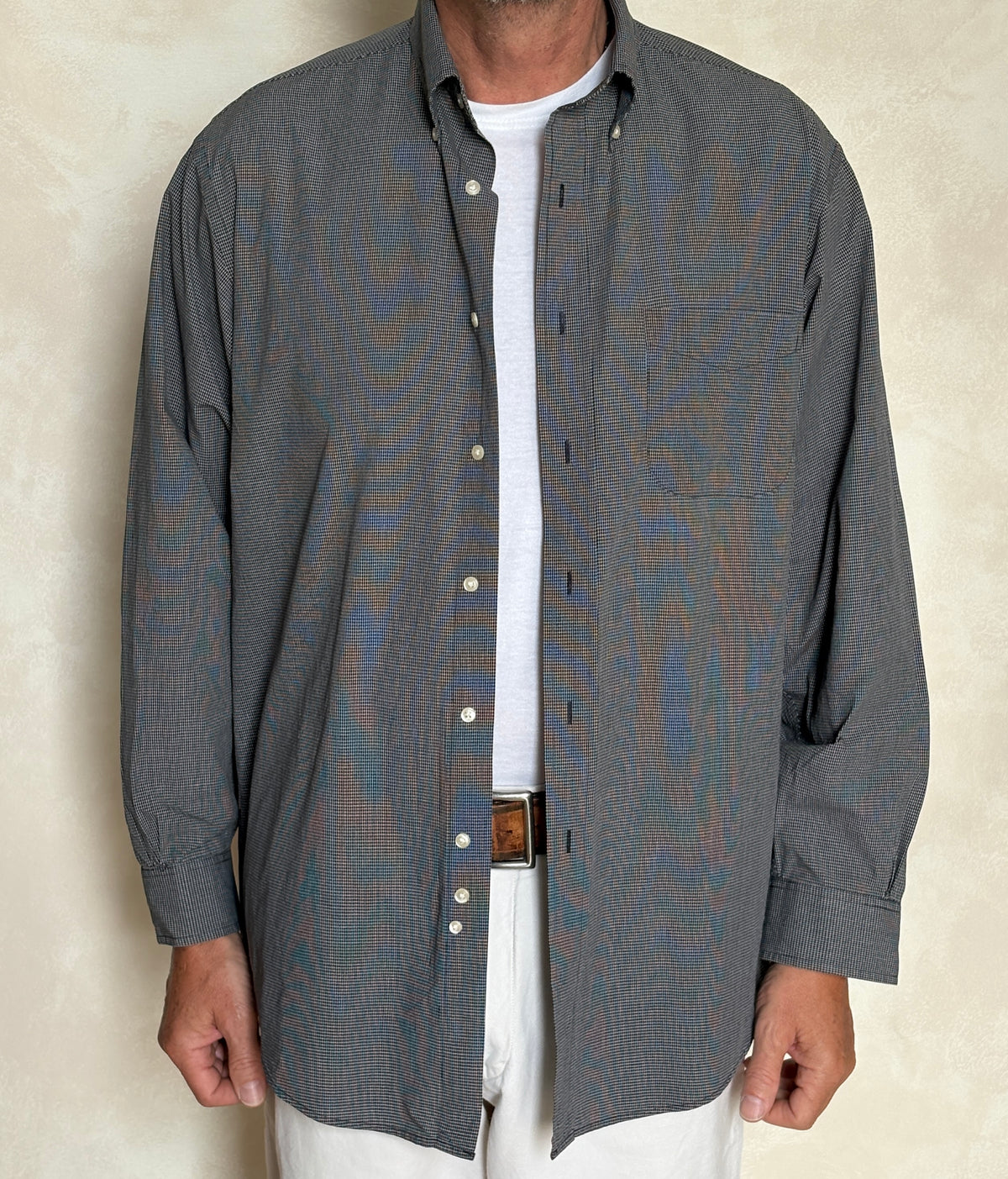 Vintage Brooks Brothers Mini Check Shirt — All Cotton — Size 16-4 Large
