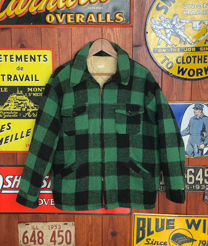 Size Large Vintage buffalo plaid wool jacket Made in USA-AJ357 Studio