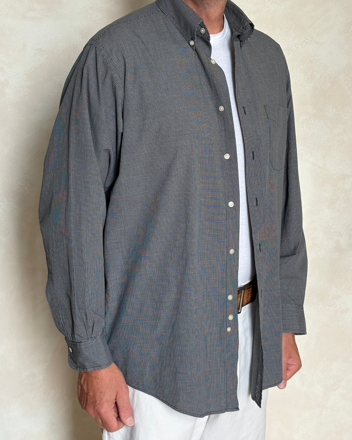 Vintage Brooks Brothers Mini Check Shirt — All Cotton — Size 16-4 Large