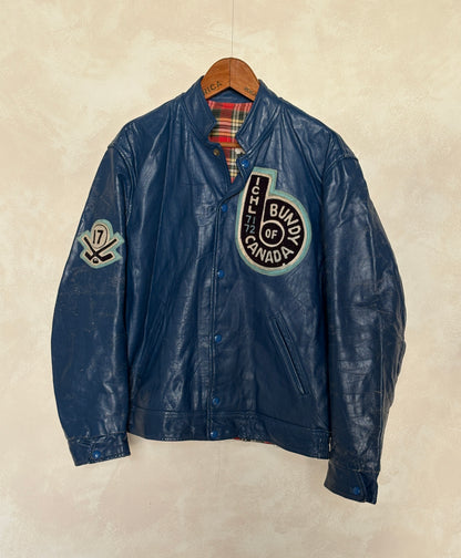 Size 44US / 54EU Vintage 1970s Bundy of Canada Hockey Jacket — ICHL 71-72 Varsity Leather Bomber — Rare Canadian Sports Collectible-AJ357 Studio