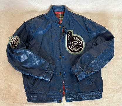 Size 44US / 54EU Vintage 1970s Bundy of Canada Hockey Jacket — ICHL 71-72 Varsity Leather Bomber — Rare Canadian Sports Collectible-AJ357 Studio