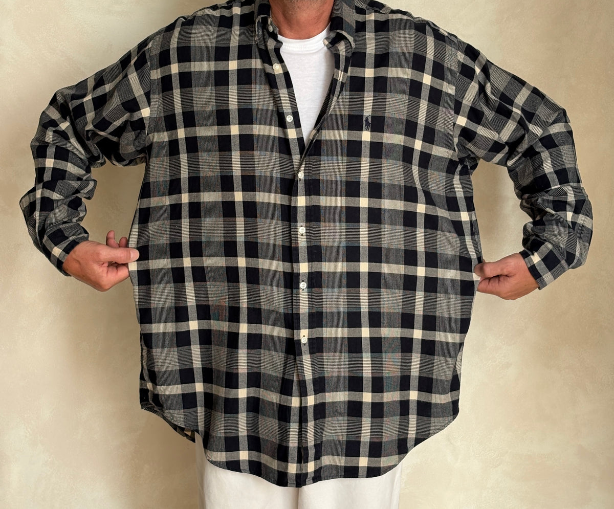 Vintage Ralph Lauren Blaire Plaid Shirt — 100% Cotton — Size Large