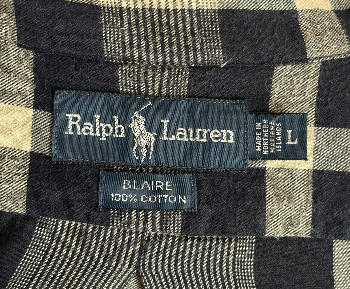 Vintage Ralph Lauren Blaire Plaid Shirt — 100% Cotton — Size Large