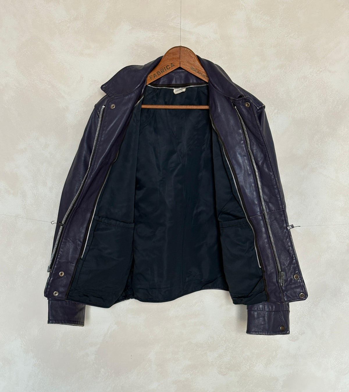 Vintage 1970s Western University Leather Varsity Jacket – Purple Letterman Bomber, Canadian College Style, Size 42US / 52EU Made in Canada-AJ357 Studio