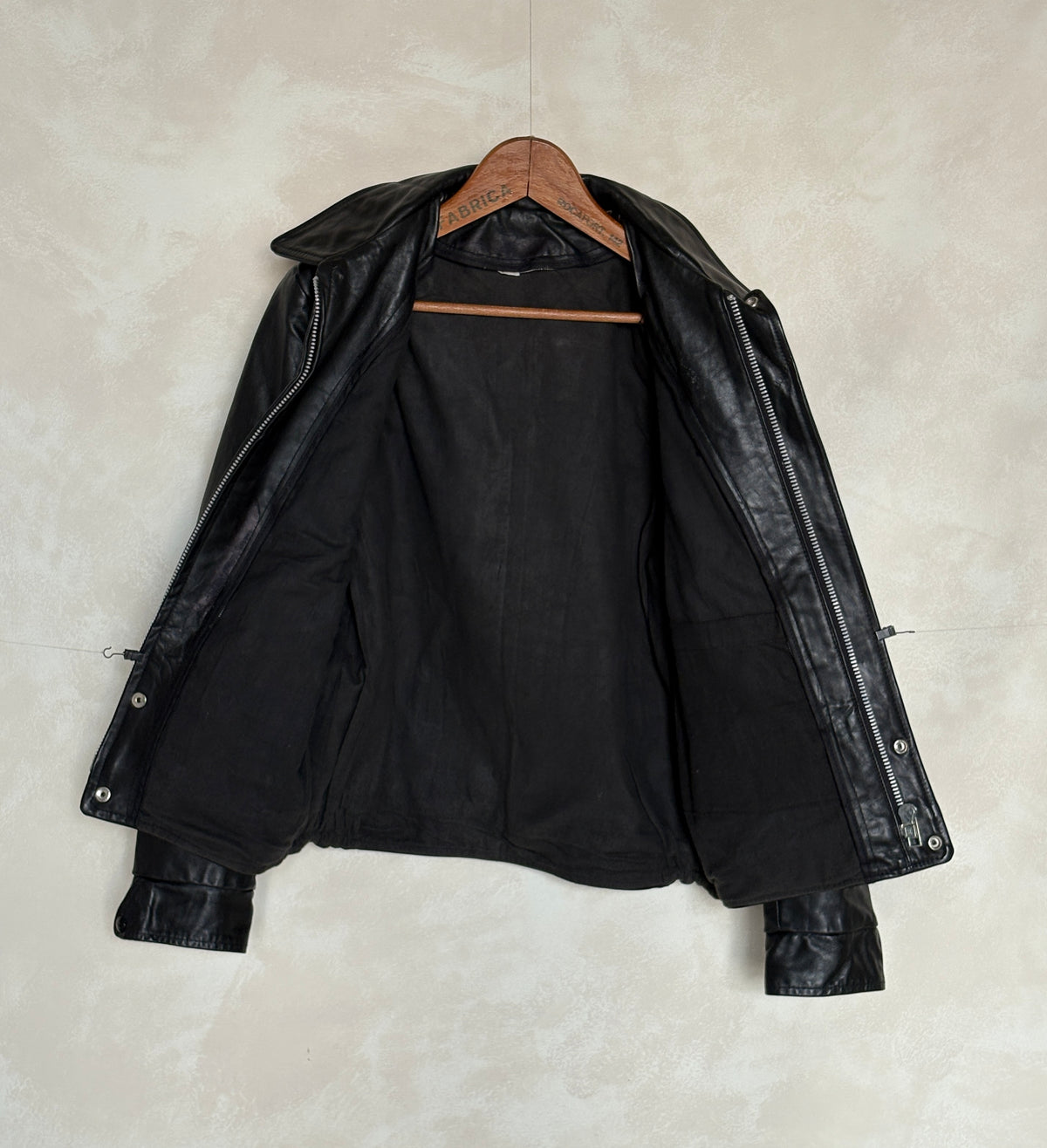 Vintage black 1970s Centennial College Leather Varsity Jacket – Designed in Canada, Size 40US / 50EU-AJ357 Studio