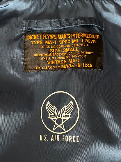 Small . MA1 jacket, flying intermediate type MA-1 by Weintraub Brother-AJ357 Studio