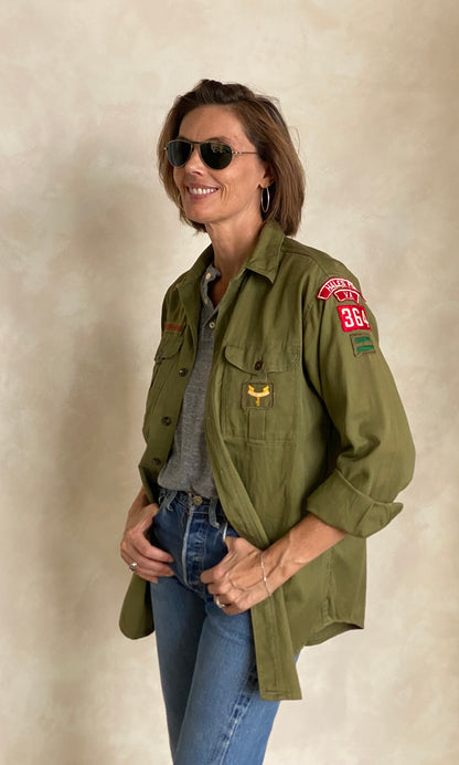 Vintage 60s Boy Scouts of America Shirt – 100% Cotton Work Shirt Made in USA – Size Medium