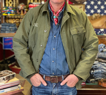 US Navy A-2 Deck Jacket — 1981 Issue, Authentic Military Outerwear Made in USA - Medium.-AJ357 Studio