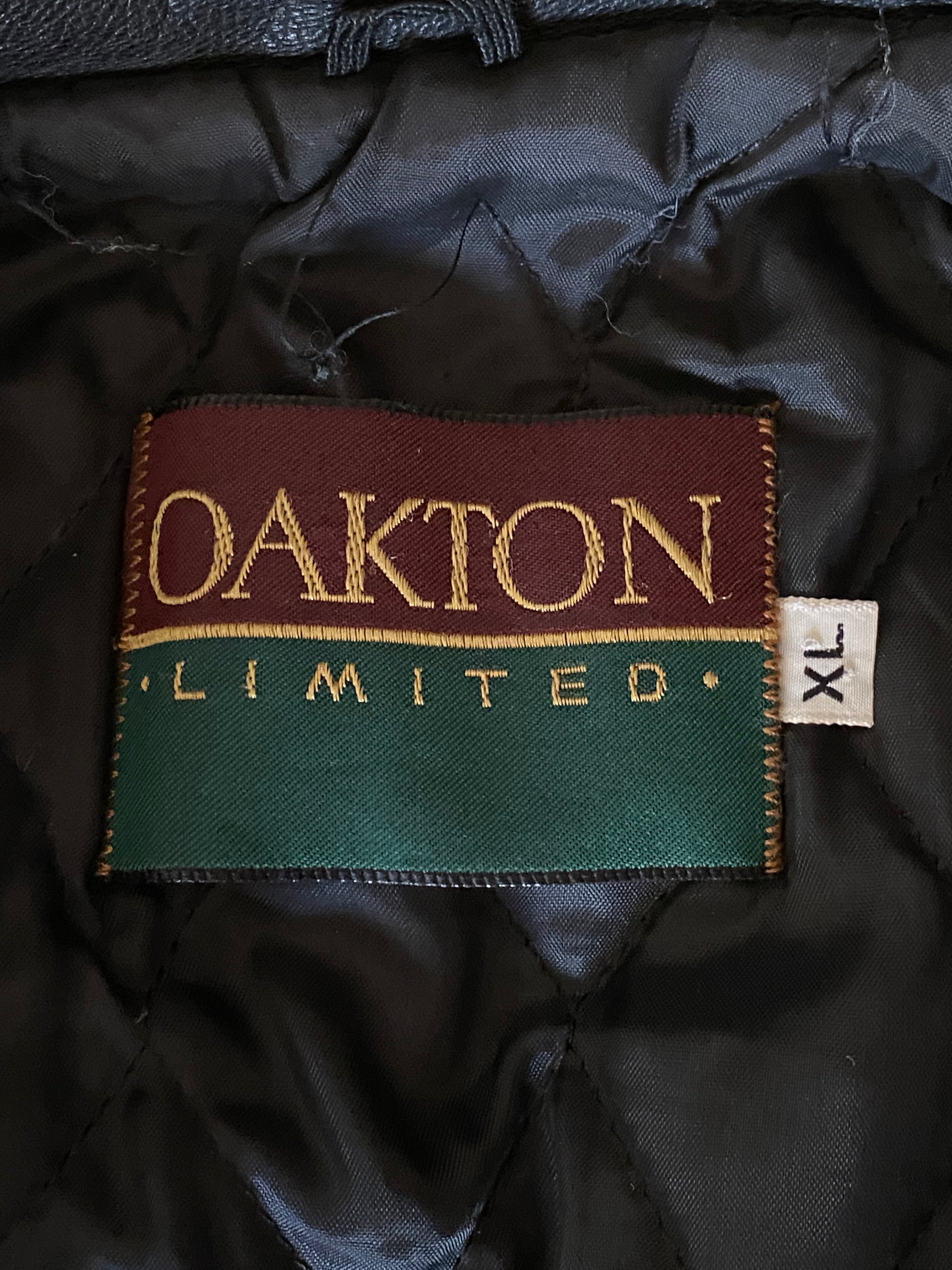 Vintage black leather bomber flight jacket aviator size XL made in USA AJ357 Studio