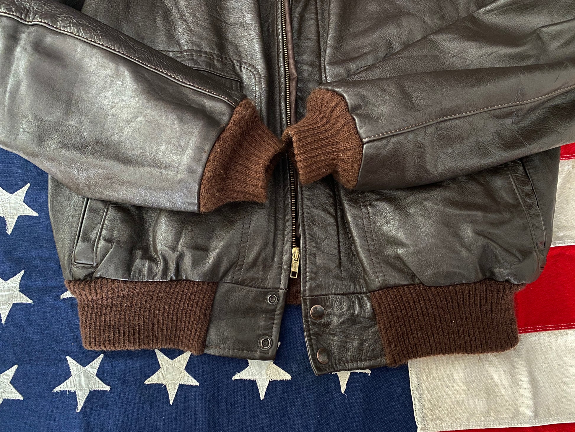 Vintage Leather Bomber Flight Jacket Aviator Size 44US Reg (54EU) – Timeless Classic