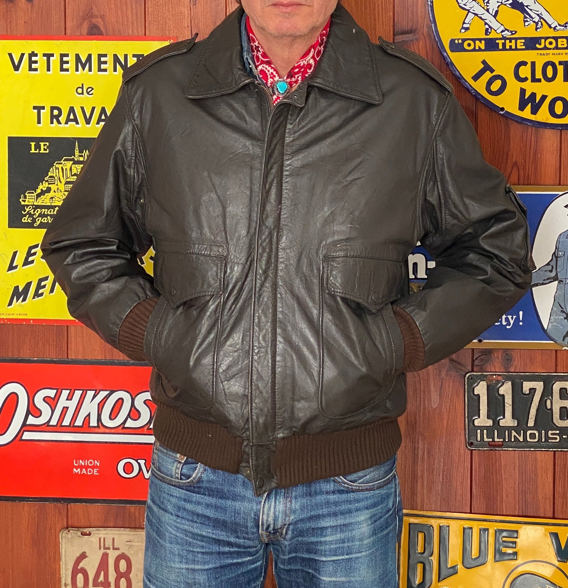 80s Vintage Leather Jacket Size 38US / 48EU: Classic Retro Apparel