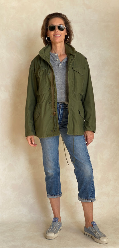 Small Short 1975 vintage US military M-65 field jacket-AJ357 Studio