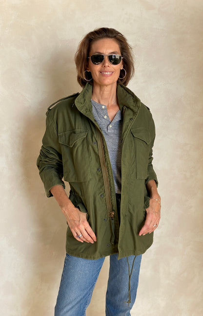Small Short 1975 vintage US military M-65 field jacket-AJ357 Studio