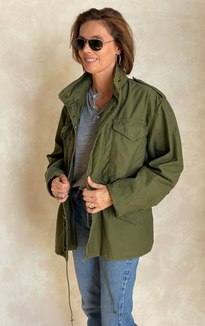 Small Short 1975 vintage US military M-65 field jacket-AJ357 Studio
