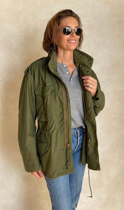 Small Short 1975 vintage US military M-65 field jacket-AJ357 Studio