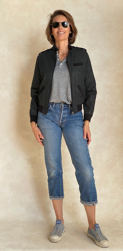 Size 34US . Vintage 80s Members Only Style Cotton Jacket-AJ357 Studio