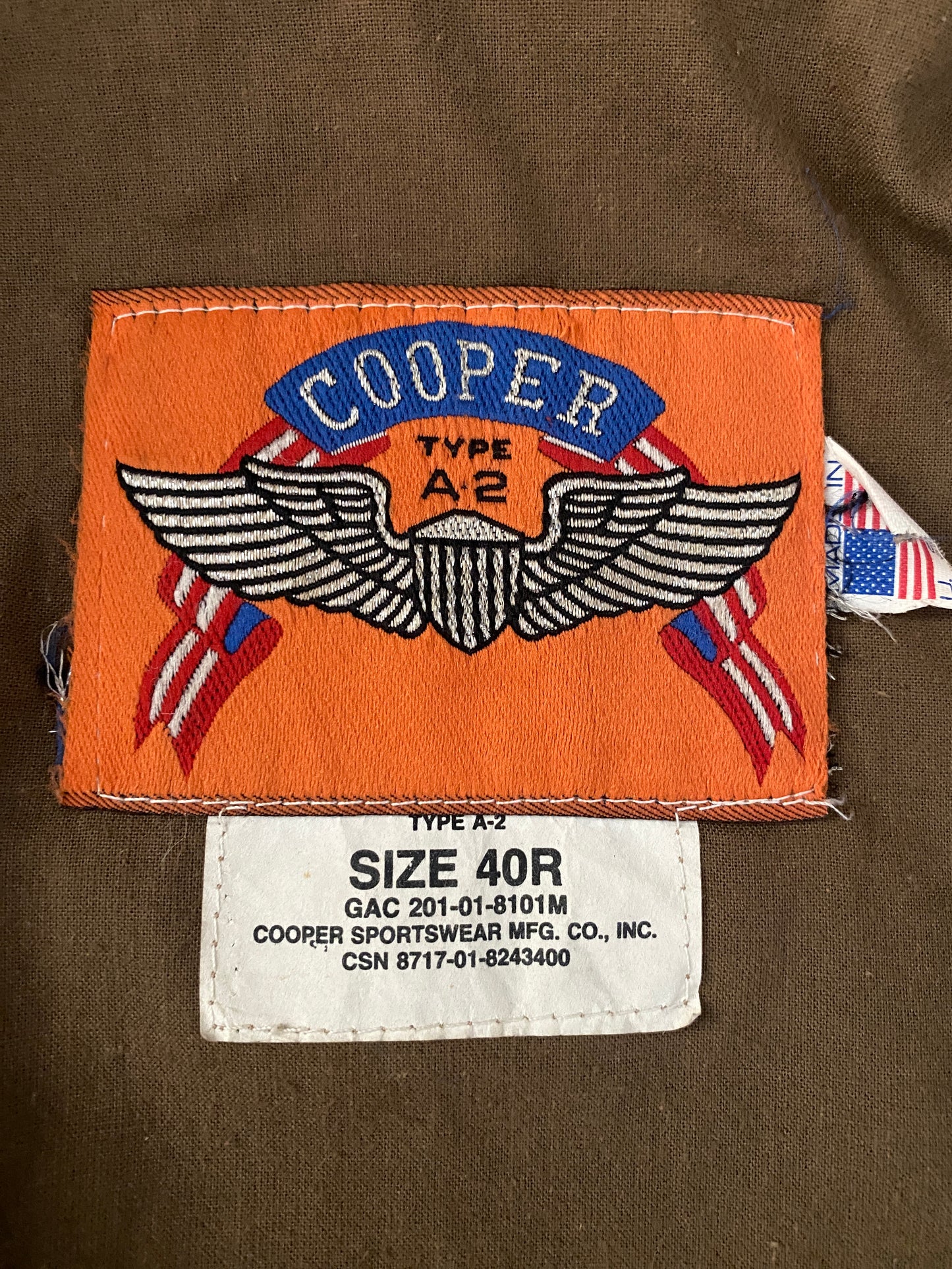Size 40US / 50EU. Vintage A2 pilot leather jacket Aviator