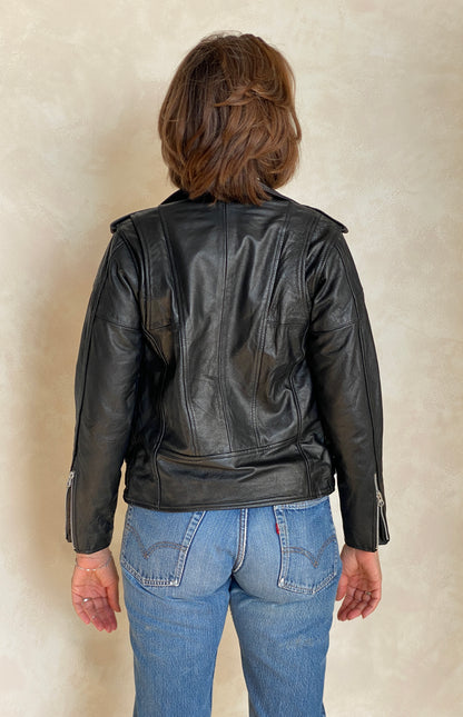 Size XS. women motorcycle jacket / soft leather-AJ357 Studio