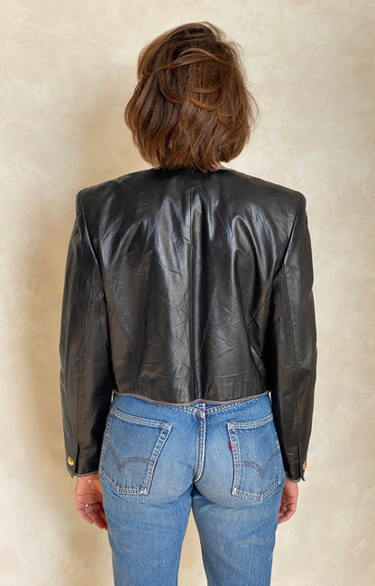 Size 38US vintage Escada Leather jacket-AJ357 Studio