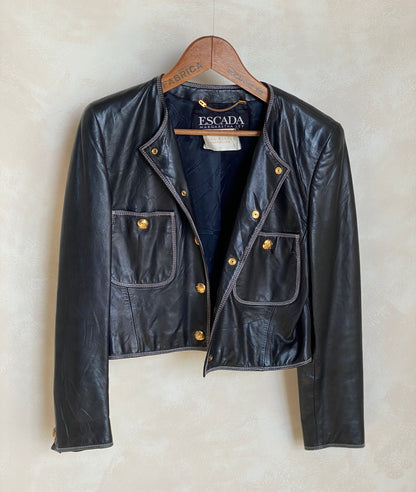 Size 38US vintage Escada Leather jacket-AJ357 Studio