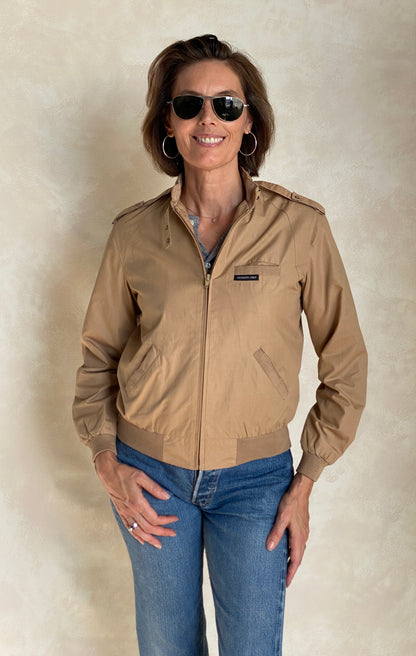 Vintage 1980s Members Only Cotton Jacket Beige – Size 5/6 US, Designed in USA