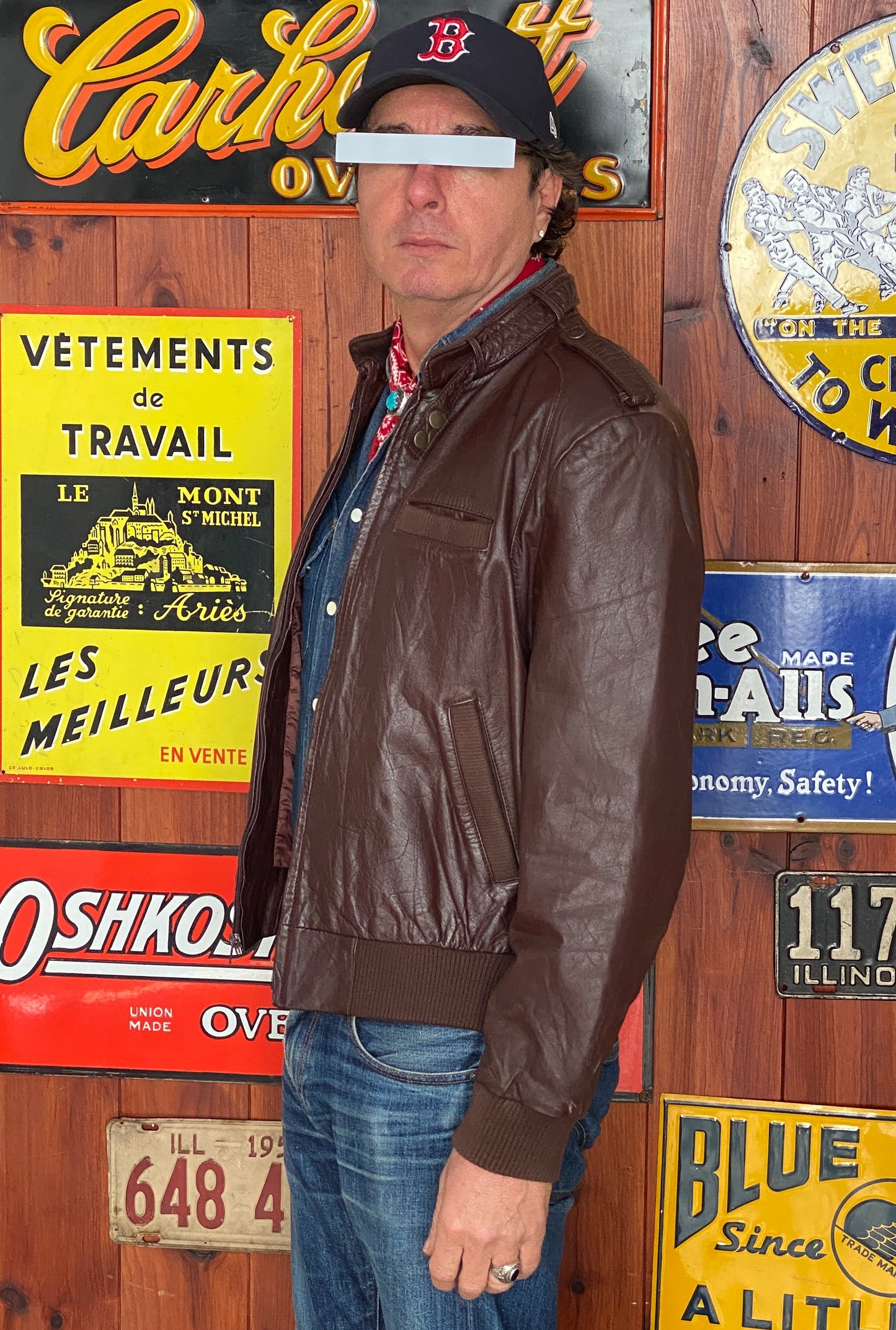 Vintage 80s Campus Leather Jacket Made USA Classic Biker Style Size 42US 52EU Mens