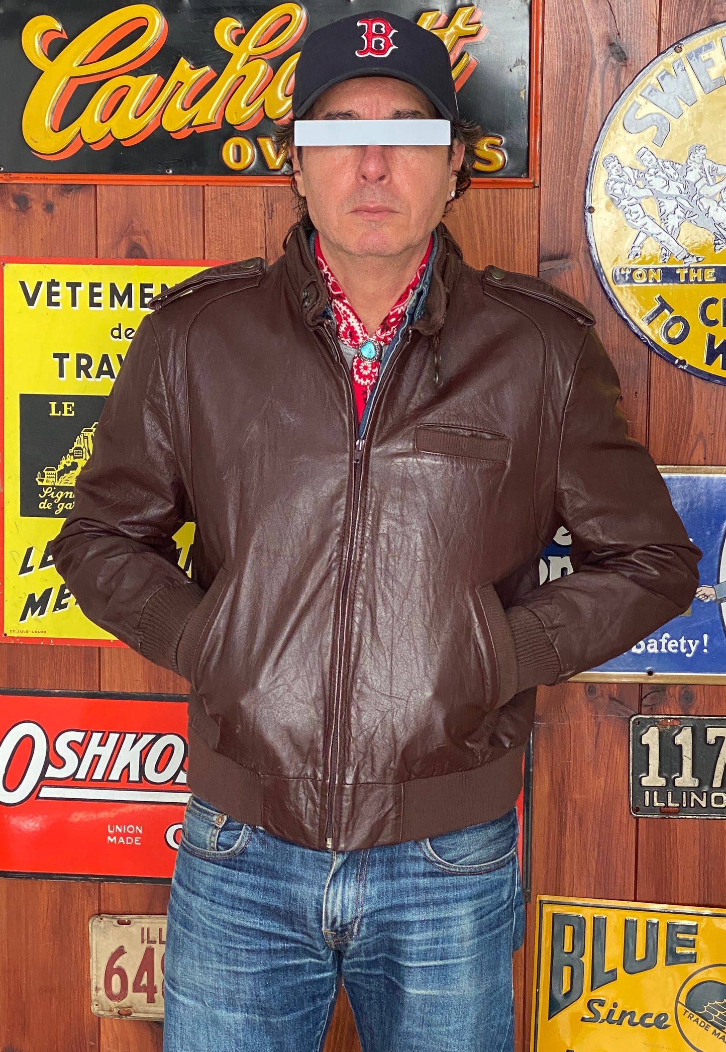 Vintage 80s Campus Leather Jacket Made USA Classic Biker Style Size 42US 52EU Mens