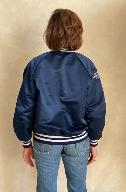 Size Med . Vintage nylon baseball jacket. American Legion. Made in USA-AJ357 Studio
