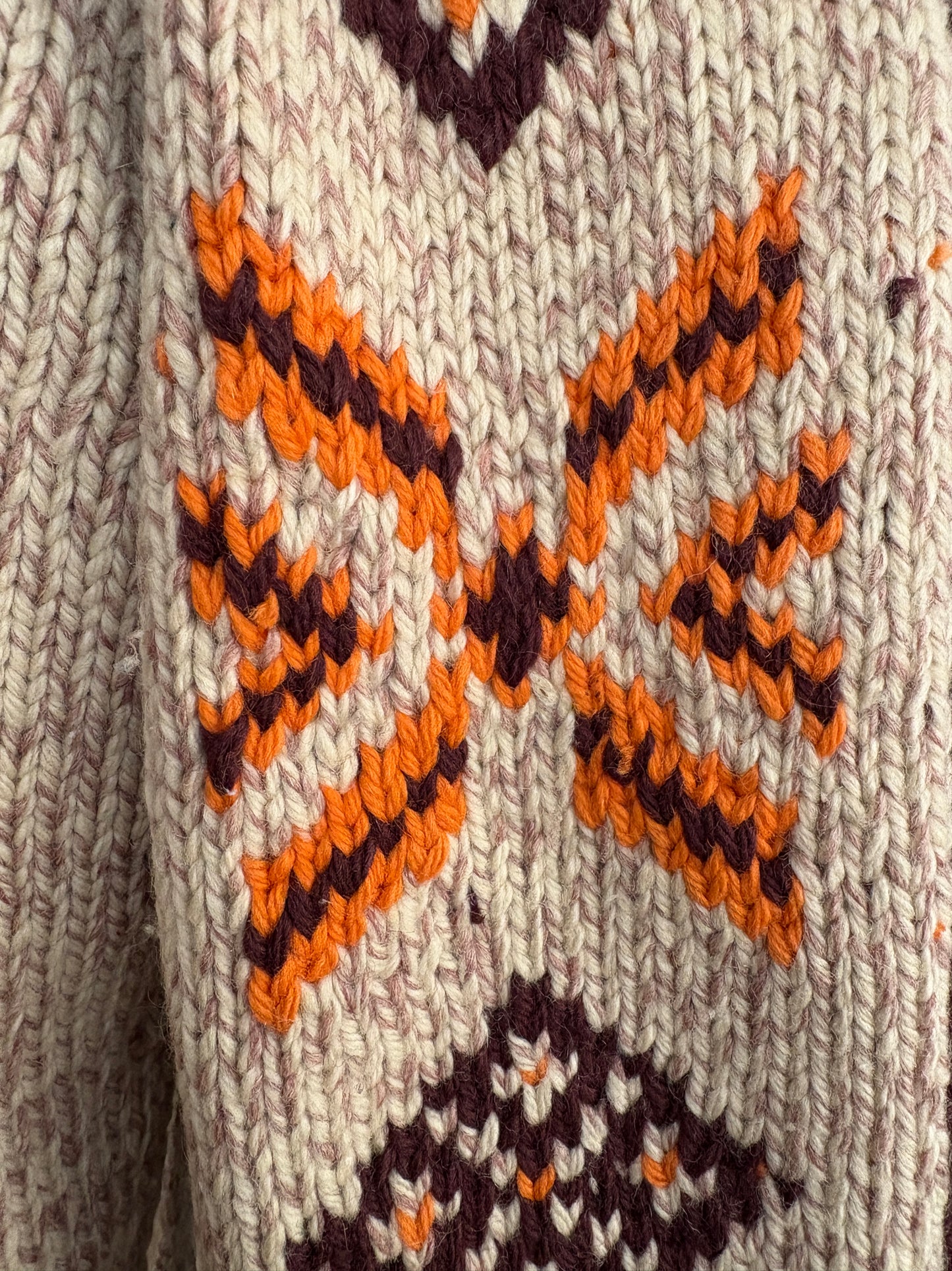 Vintage Hand Knit 100% Wool Cowichan hand made in Canada