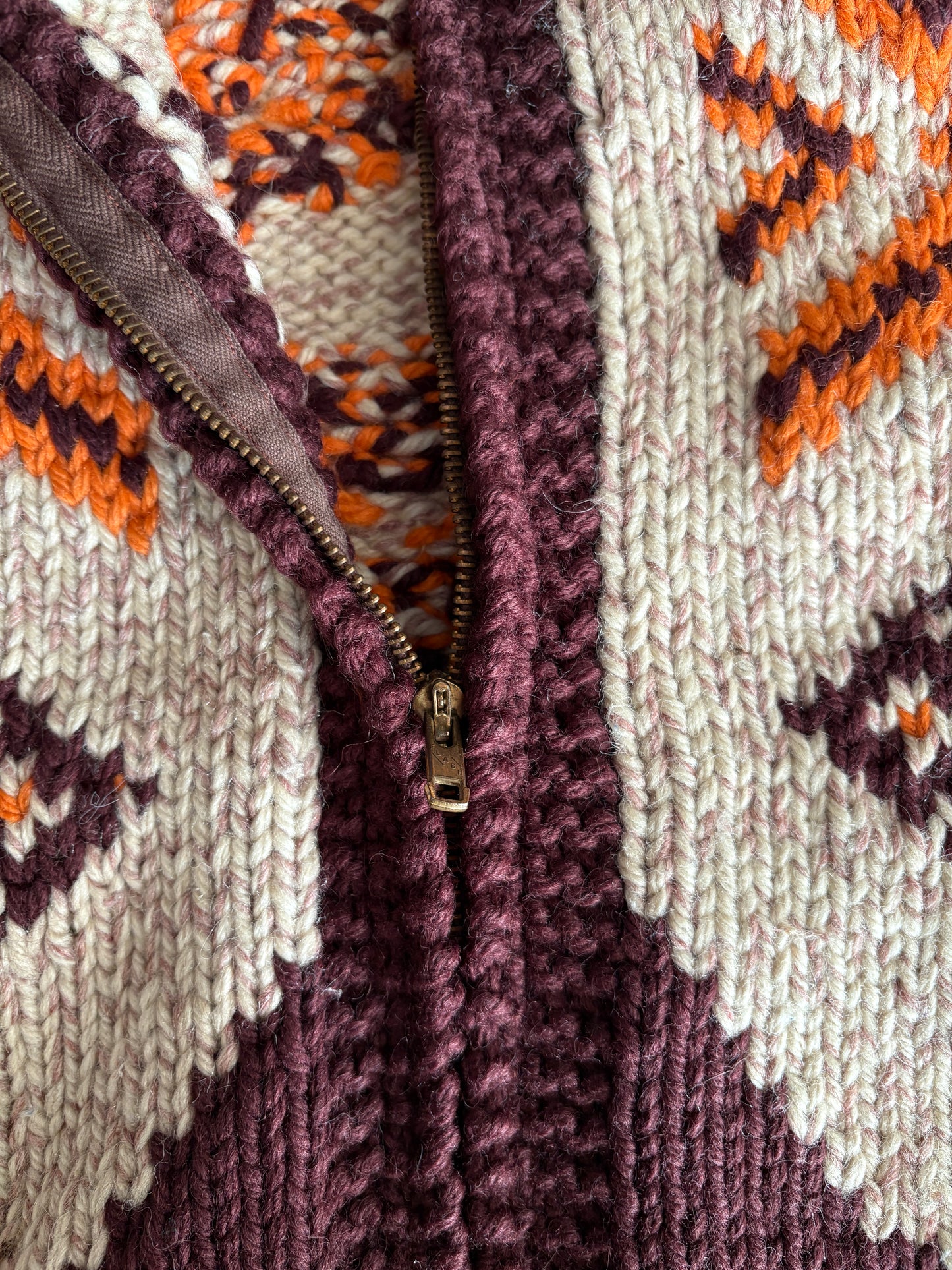 Vintage Hand Knit 100% Wool Cowichan hand made in Canada