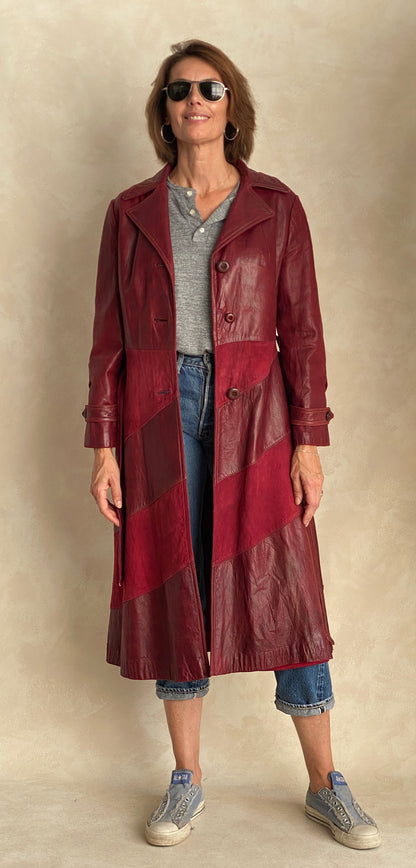 Fantastic two tone leather and suede jacket styled in California-AJ357 Studio