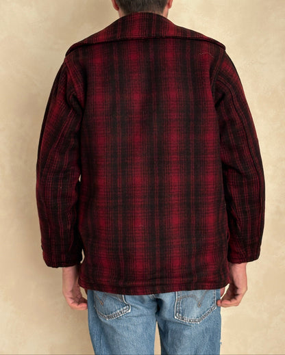 Vintage 1930s Woolrich Red & Black Plaid Wool Hunting Jacket –size 38US / 48EU. Made in USA-AJ357 Studio