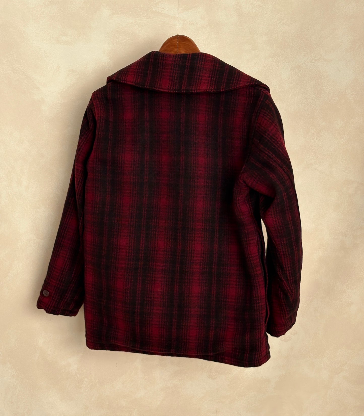 Vintage 1930s Woolrich Red & Black Plaid Wool Hunting Jacket –size 38US / 48EU. Made in USA-AJ357 Studio