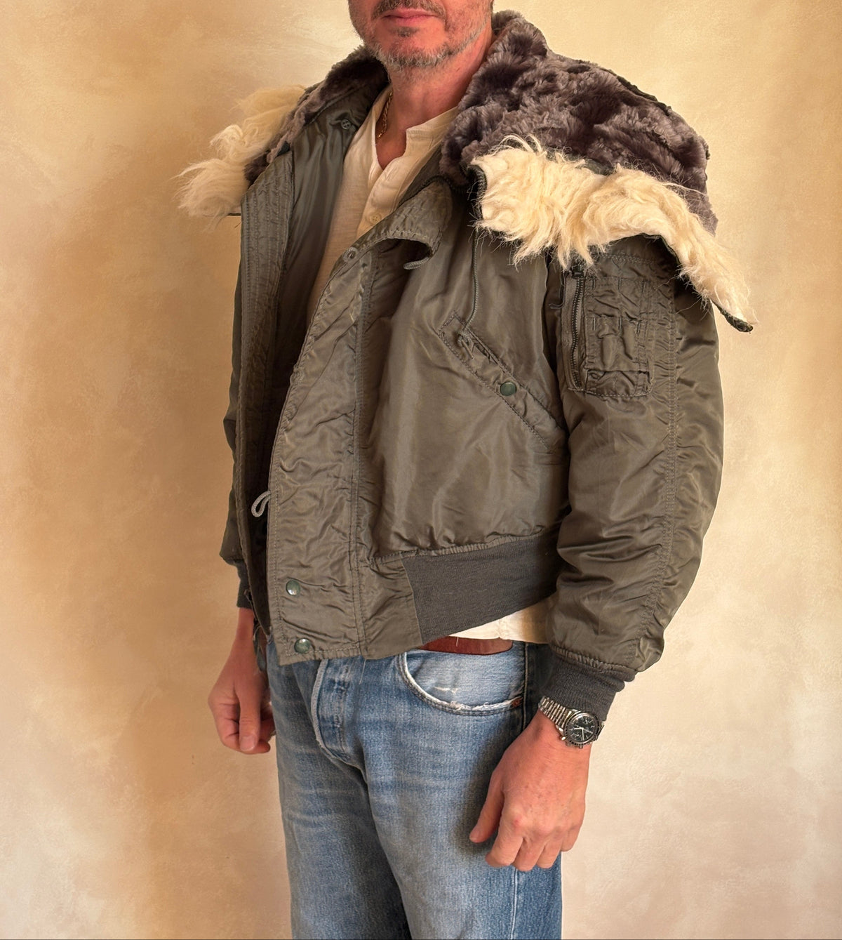 Vintage US Air Force N-2B Flight Jacket | Fur Hood Military Parka-AJ357 Studio