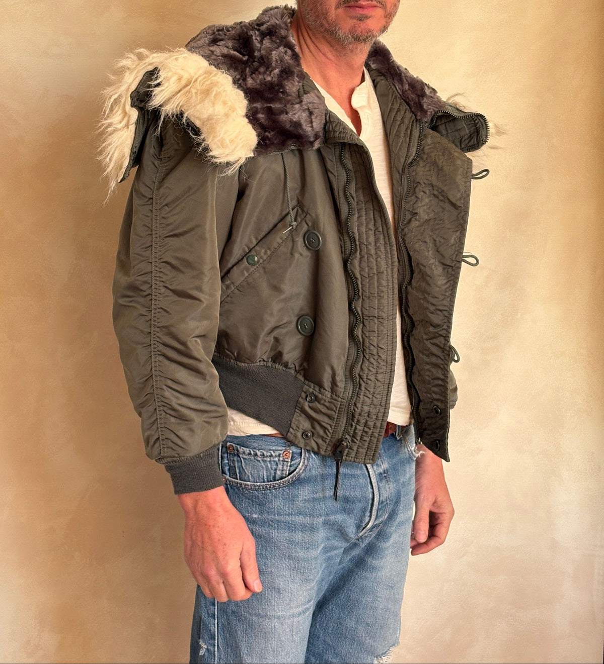 Vintage US Air Force N-2B Flight Jacket | Fur Hood Military Parka-AJ357 Studio