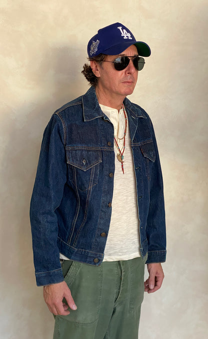 Size 42 US. Vintage 60s LEVIS Big E trucker Jacket Made in USA.-AJ357 Studio