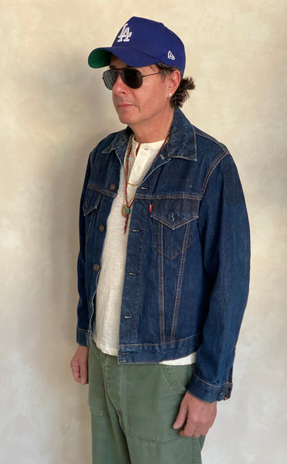 Size 42 US. Vintage 60s LEVIS Big E trucker Jacket Made in USA.-AJ357 Studio