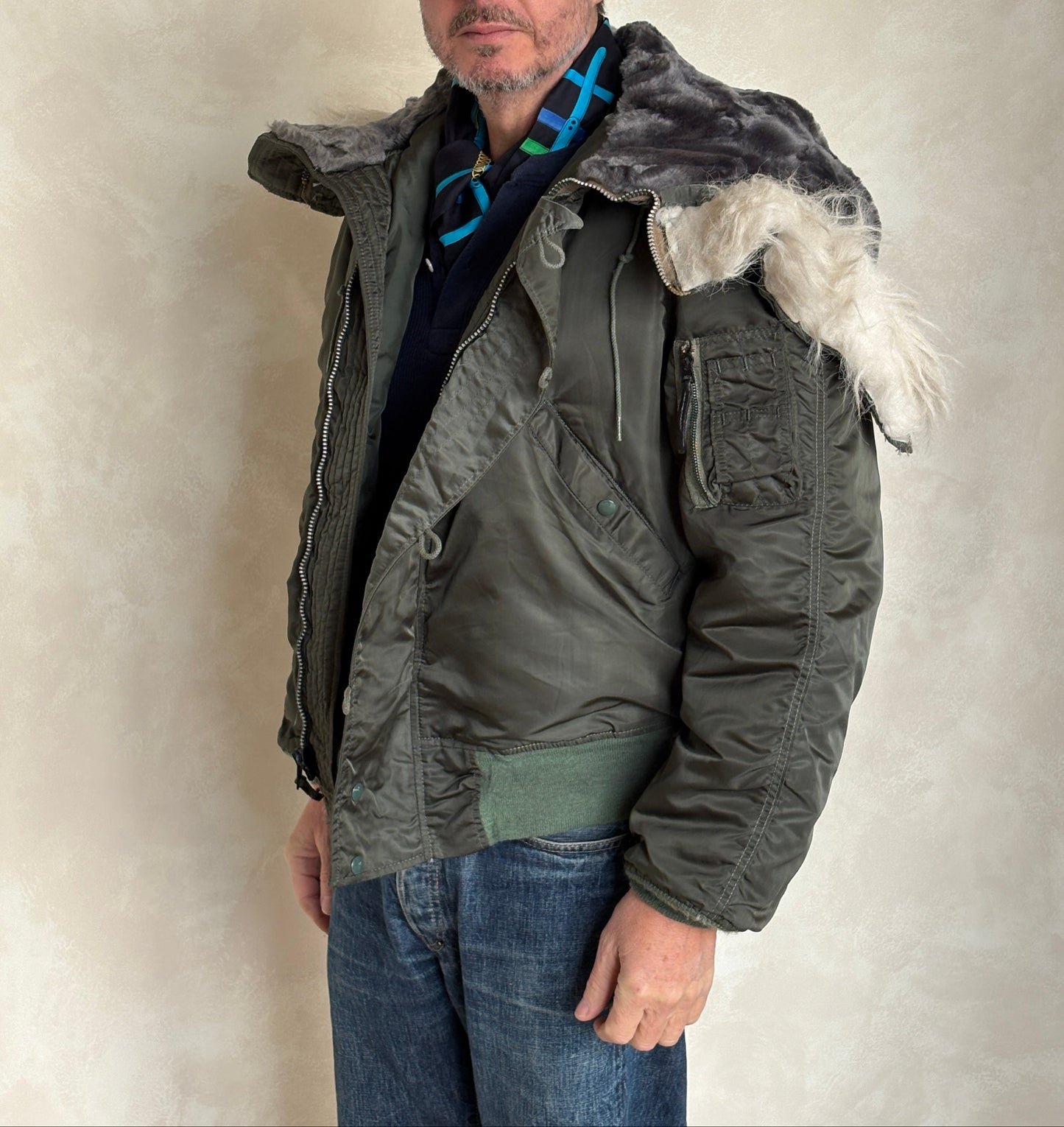 Vintage N-2B Flight Jacket Alpha Industries | Extreme Cold Weather Flyer Coat-AJ357 Studio