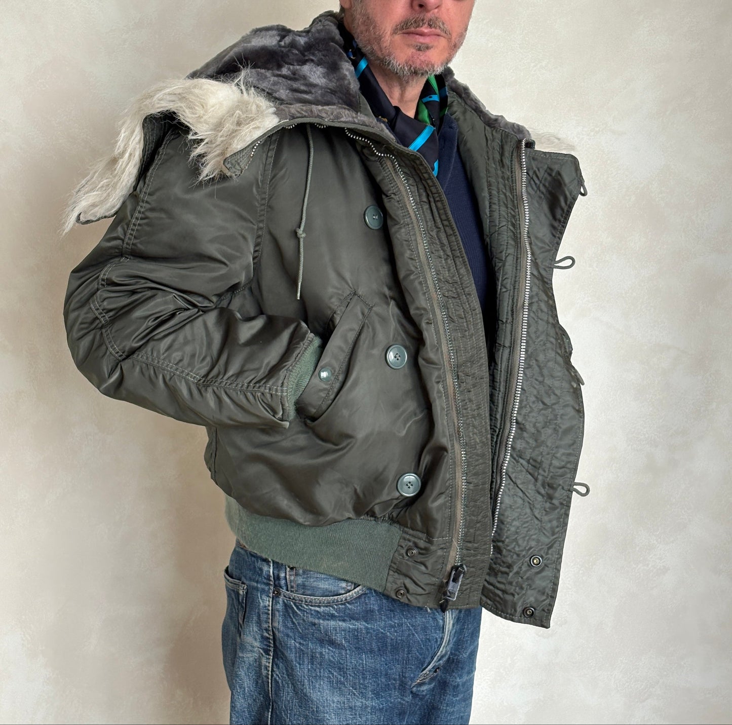 Vintage N-2B Flight Jacket Alpha Industries | Extreme Cold Weather Flyer Coat-AJ357 Studio