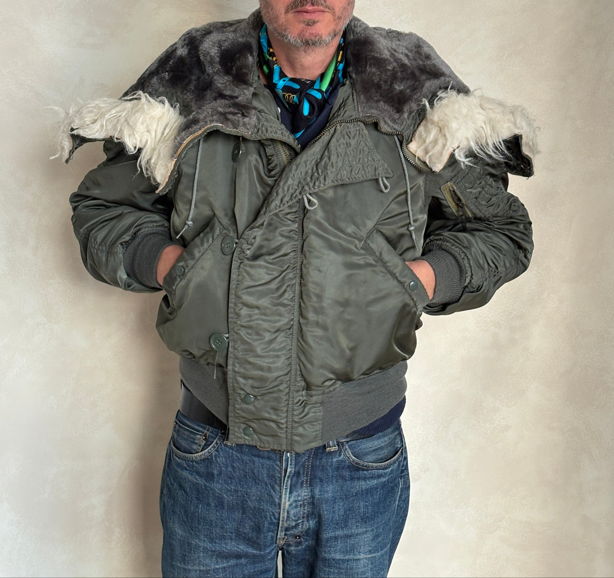 Vintage US Air Force N-2B Flight Jacket Military Parka Made in USA - Size Med. AJ357 Studio-AJ357 Studio
