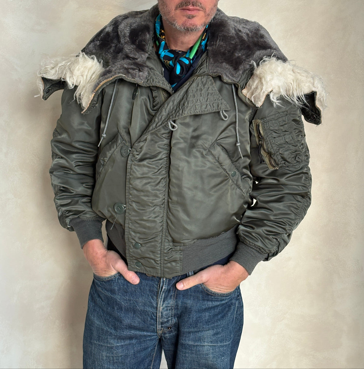 Vintage US Air Force N-2B Flight Jacket Military Parka Made in USA - Size Med. AJ357 Studio-AJ357 Studio