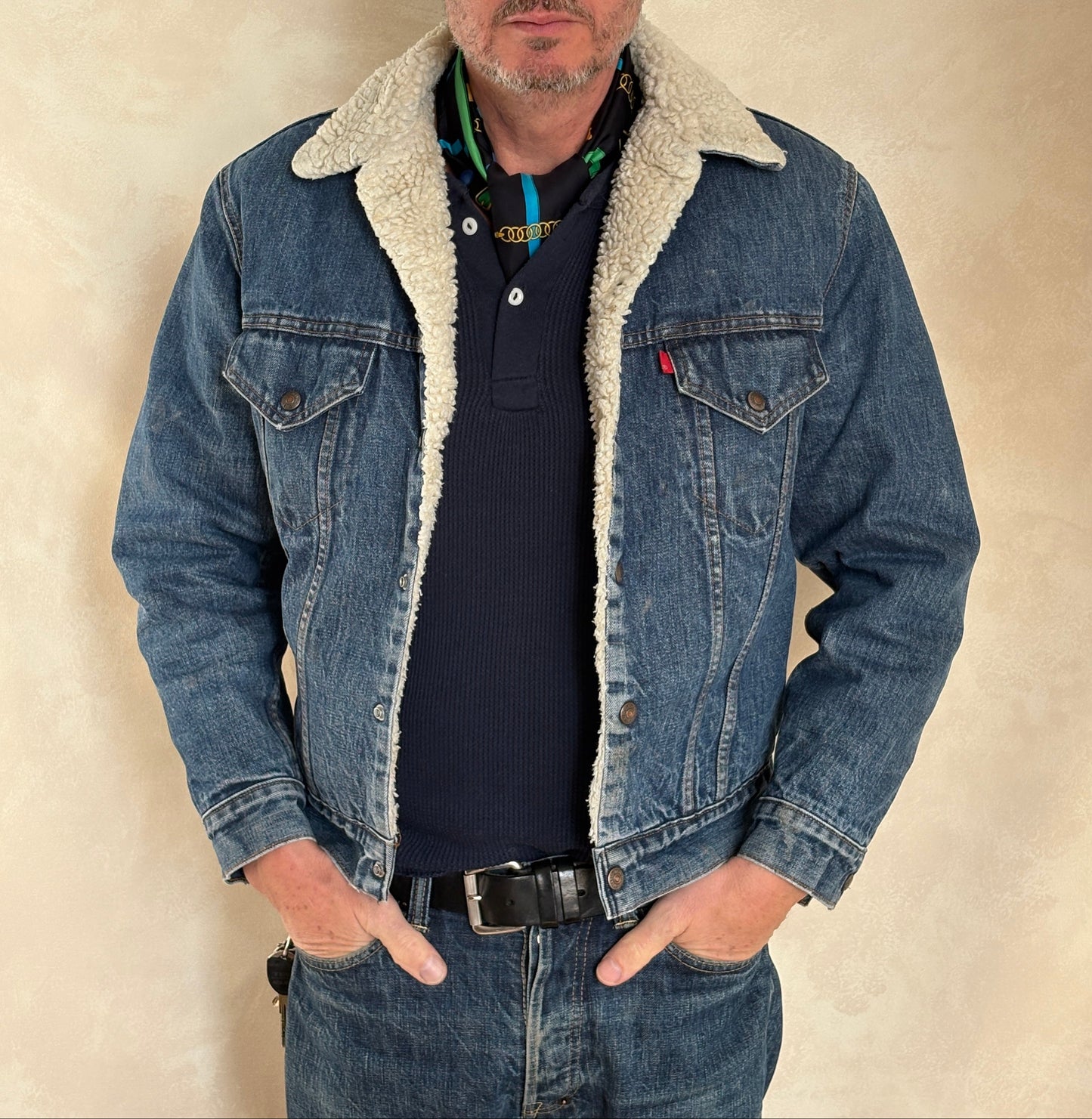 Size 38US / 48EU. 2 pockets Vintage 70s Levis fleece Jacket Made in USA-AJ357 Studio