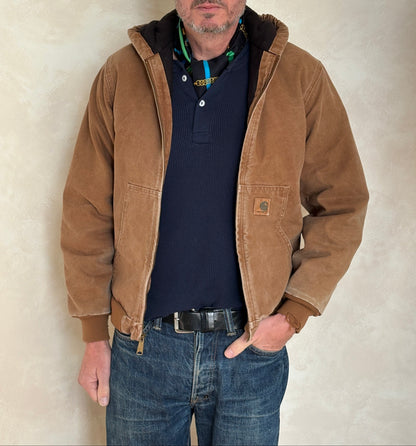 Vintage 90s Carhartt Hooded Jacket Made in Mexico – Workwear Coat- Sz Youth XL-AJ357 Studio-AJ357 Studio