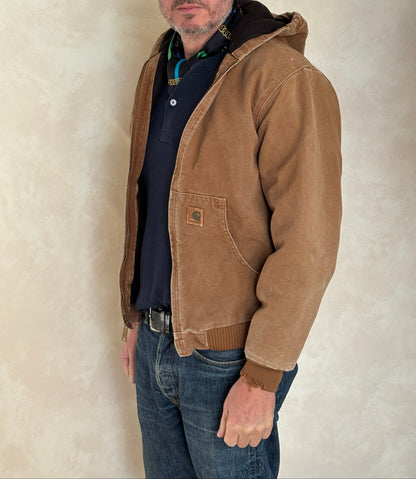 Vintage 90s Carhartt Hooded Jacket Made in Mexico – Workwear Coat- Sz Youth XL-AJ357 Studio-AJ357 Studio