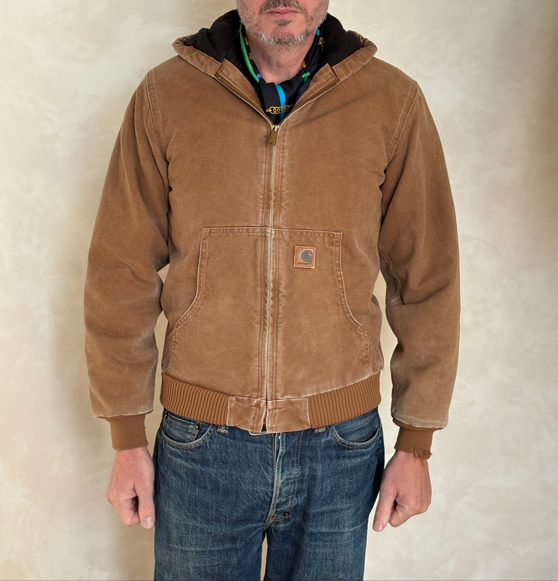 Vintage 90s Carhartt Hooded Jacket Made in Mexico – Workwear Coat- Sz Youth XL-AJ357 Studio-AJ357 Studio