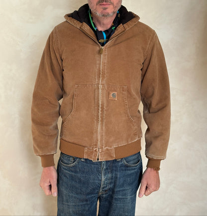 Vintage 90s Carhartt Hooded Jacket Made in Mexico – Workwear Coat- Sz Youth XL-AJ357 Studio-AJ357 Studio